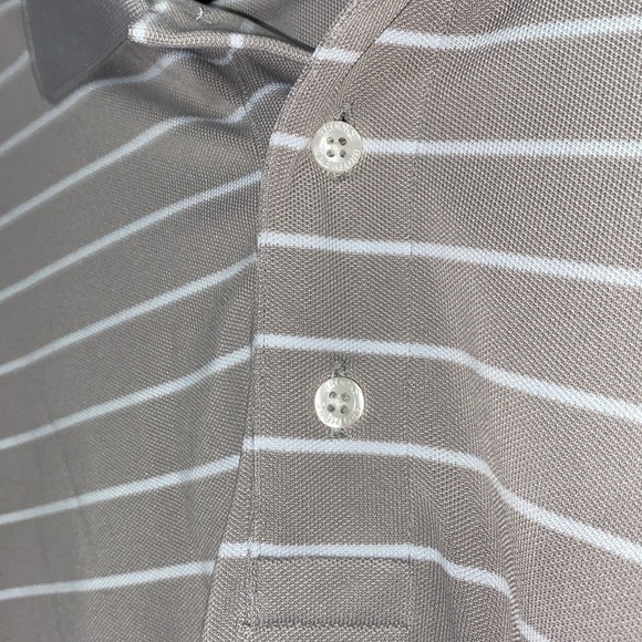 Brooks Brothers Gray Polo Shirt Classic Striped Design MENS LARGE EUC CLEAN - Picture 7 of 12